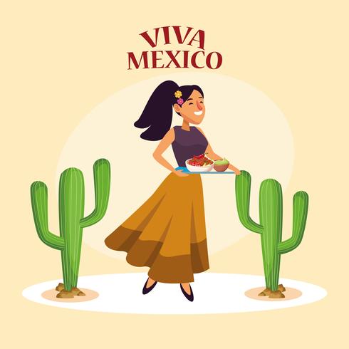 Viva mexico dibujos animados vector