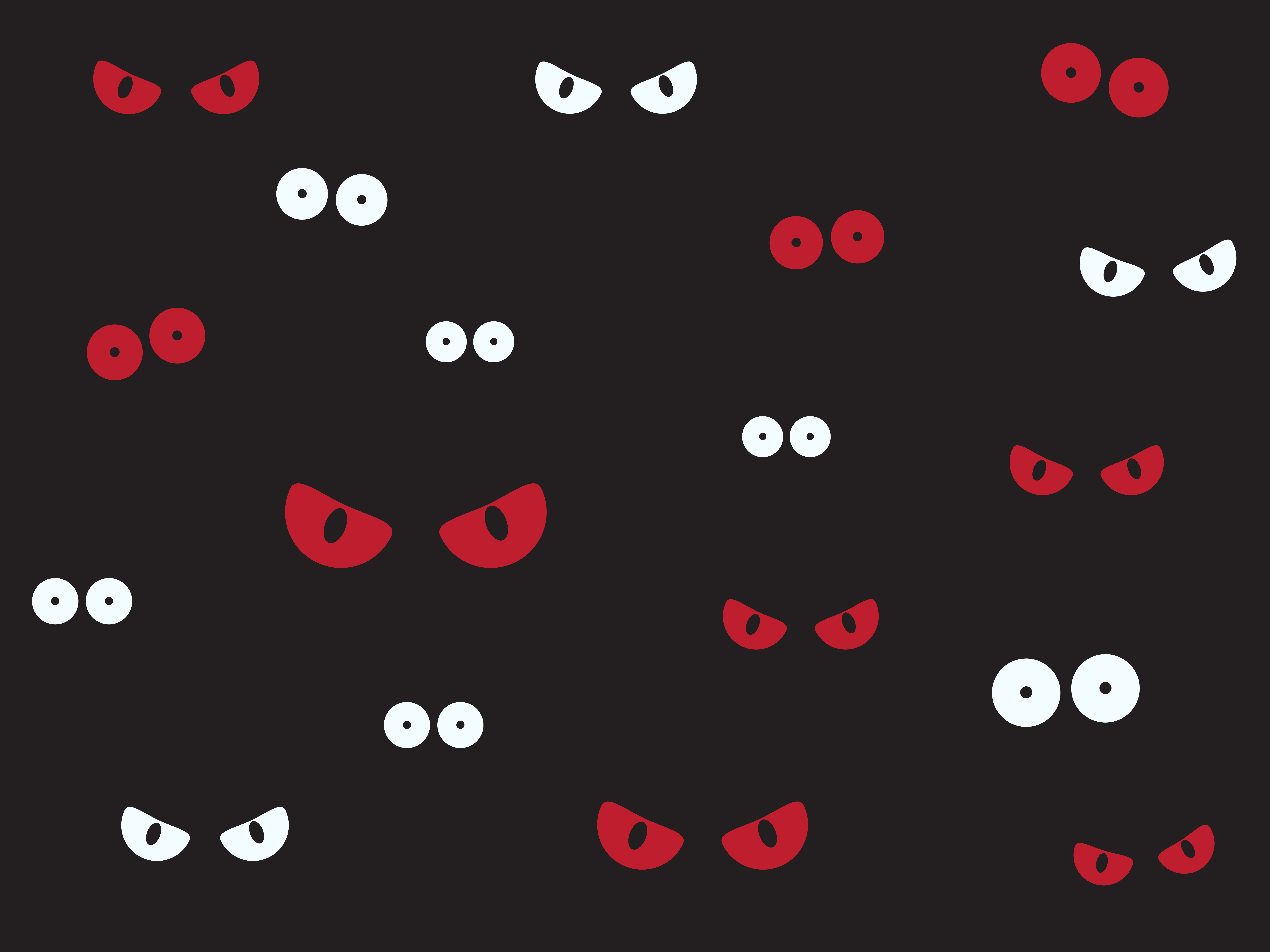 Vector illustration spooky eyes in the dark background Halloween