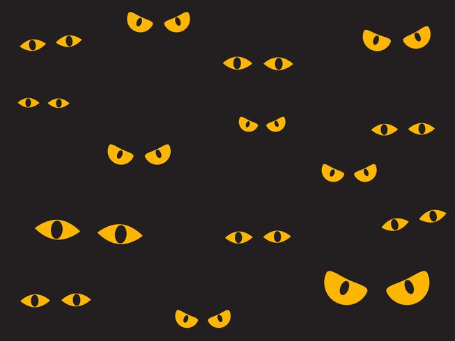 Ilustración vectorial ojos espeluznantes en el fondo oscuro - fondo de Halloween vector