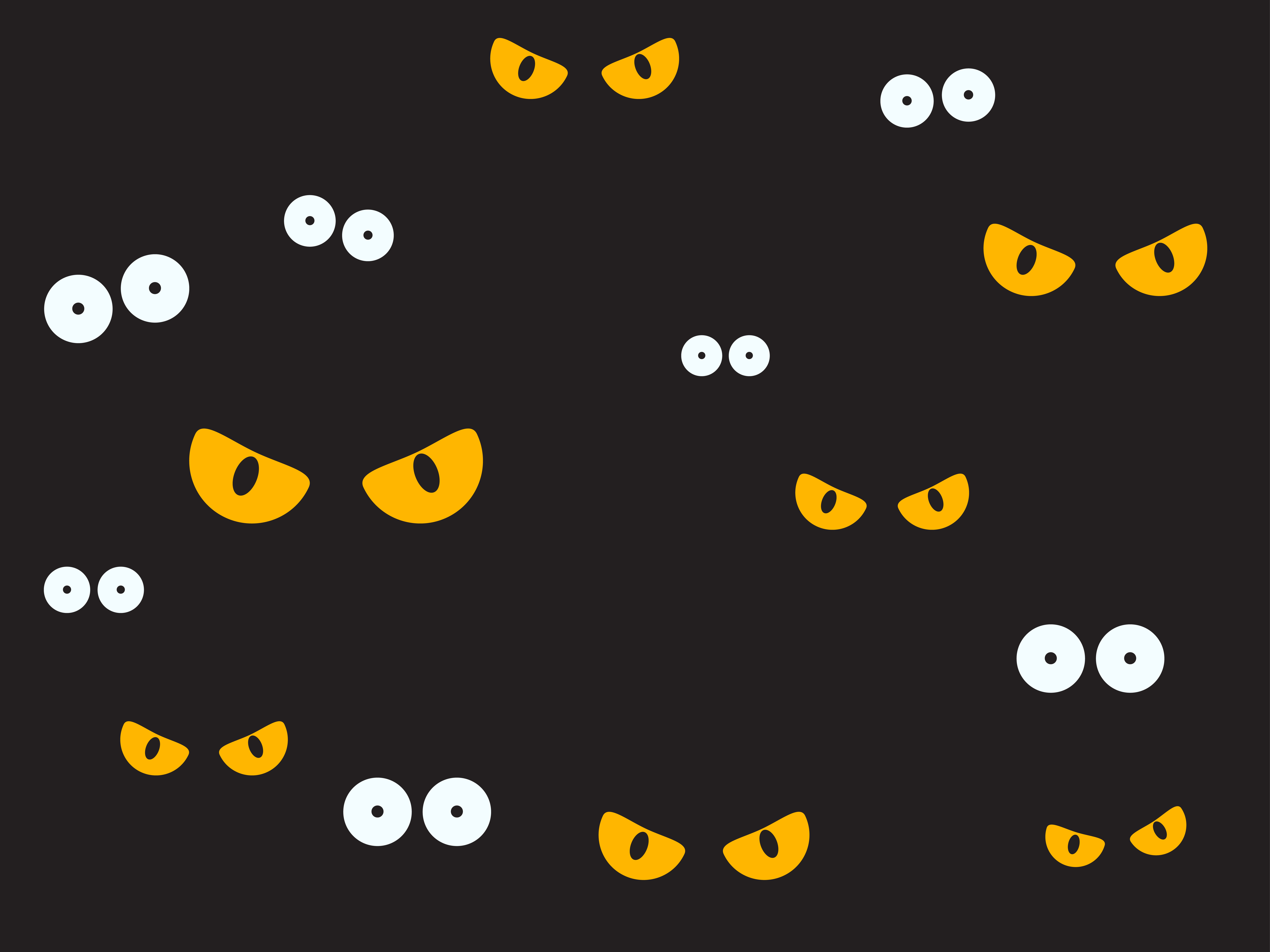 Vector illustration spooky eyes in the dark background - Halloween