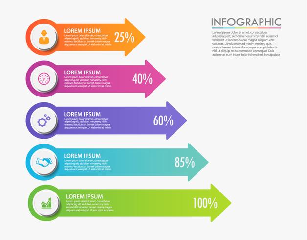 Visualización de datos empresariales. Iconos de infografía de línea de tiempo diseñados para la plantilla de fondo abstracto vector