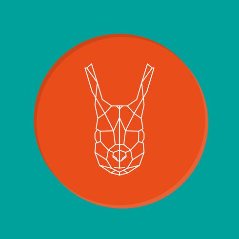 Squirrel geometric head icon. vector