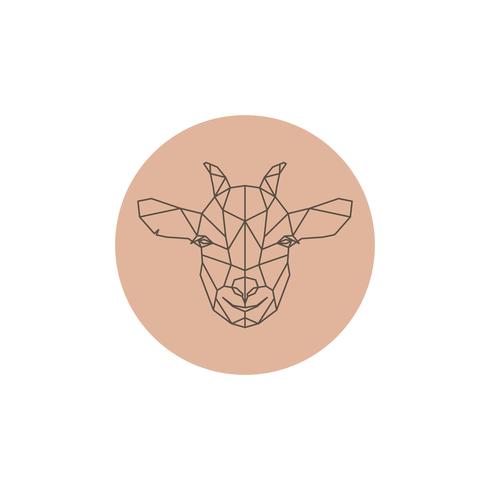 Goatling abstract geometric portrait. vector