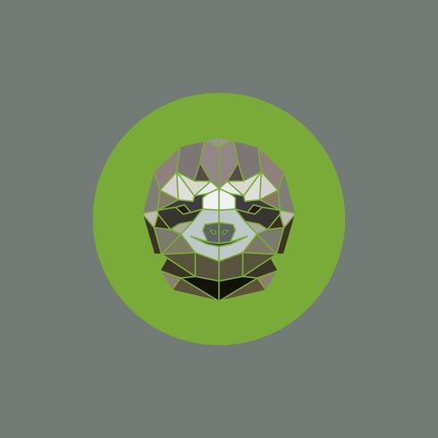 Sloth African Animals Stylized Geometric Head. vector