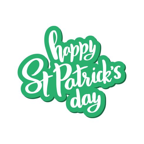 Vector lettering for St. Patrick's Day on.