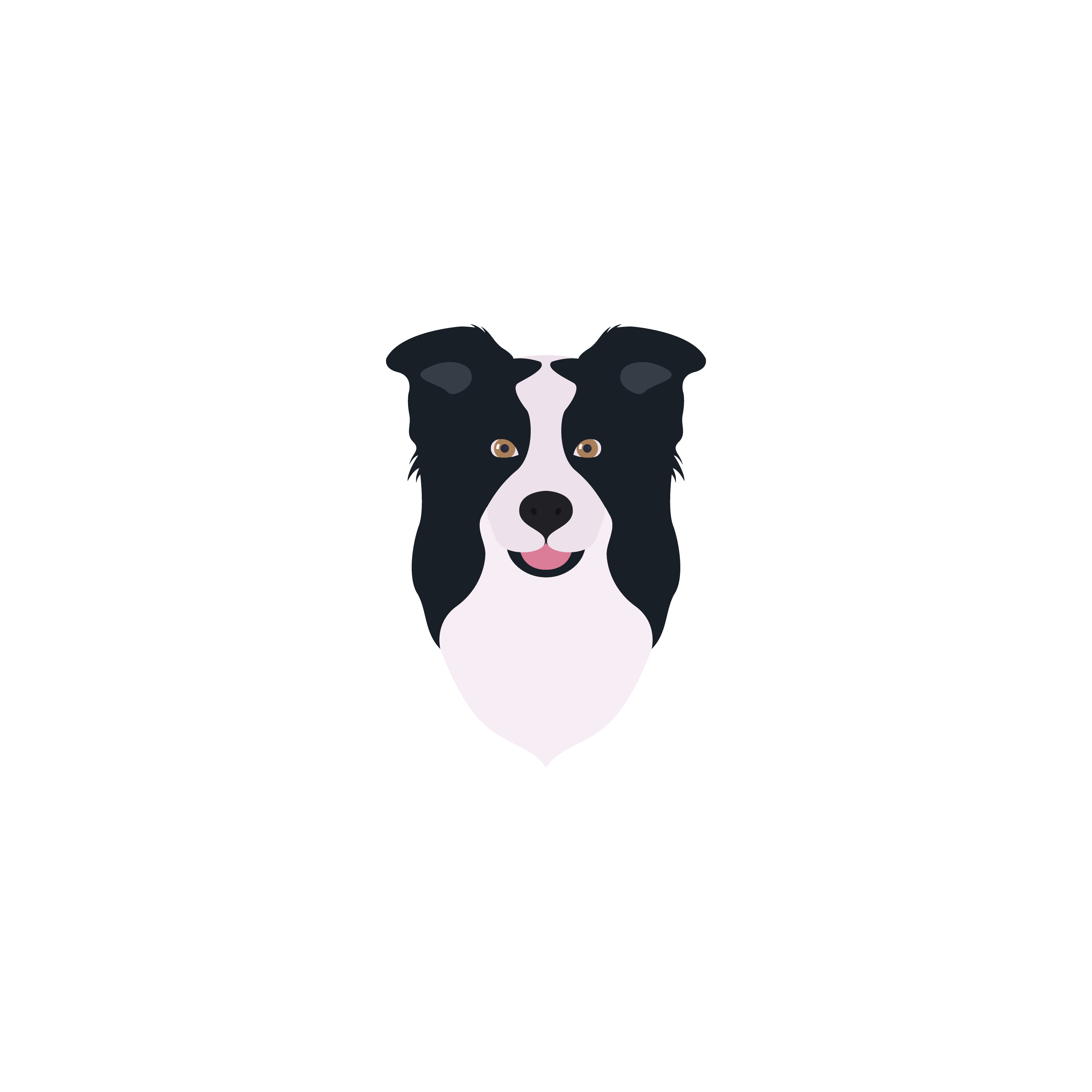 Abstract vector illustration of border collie head. 655348 Vector Art