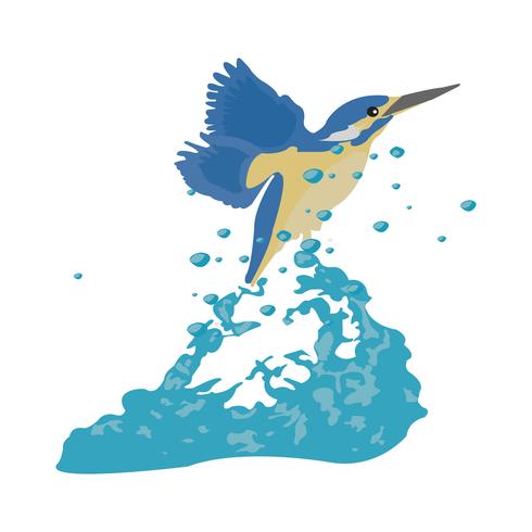 Hermoso vuelo Kingfisher ilustración vectorial vector