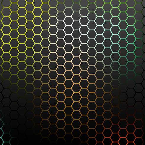 Abstract pattern with colorful hexagons.  vector