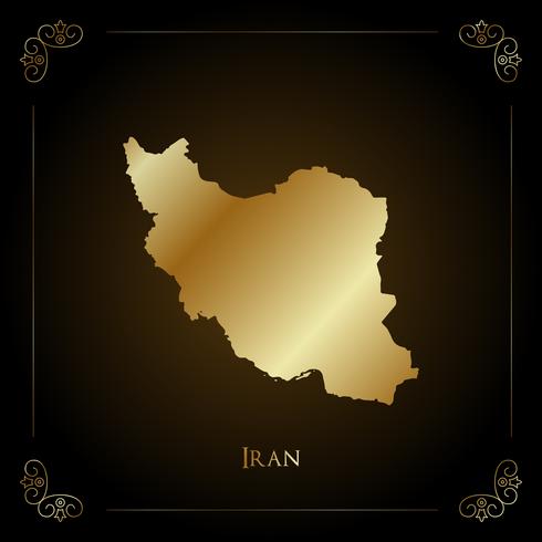 Iran golden map. vector