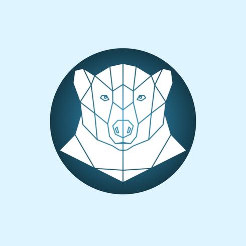 White polar bear.  vector