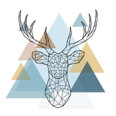 Geometric reindeer illustration.  vector