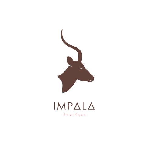 Logotipo de impala artístico estilizado. vector