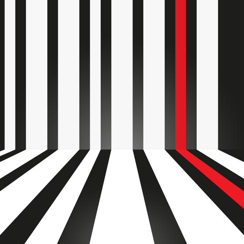 Abstract strip white and red on black background. vector