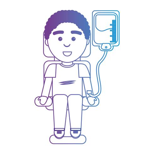 line man with blood donation donor transfusion vector