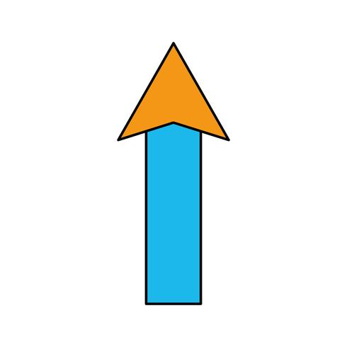 color web arrow up load icon vector