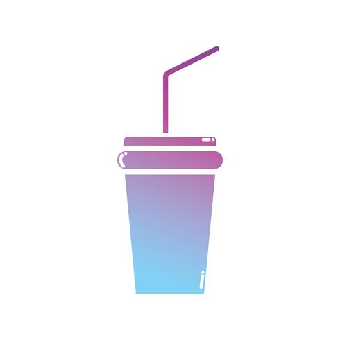 contour soda beverage to fresh in a plastic cup vector