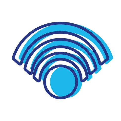 color wifi symbol to connection in the digital web vector