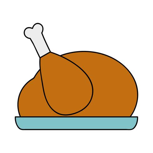 delicious chicken food roast taste vector