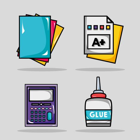 set school tools design to study and learn vector