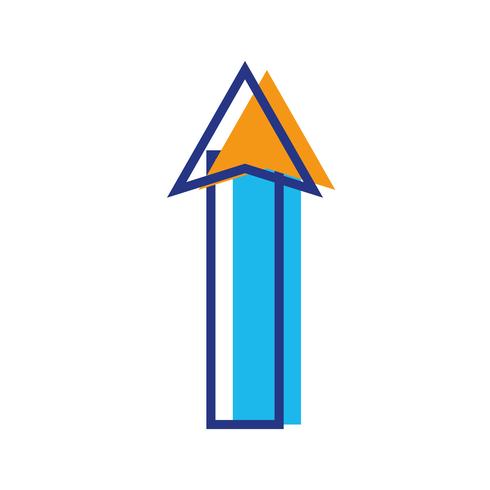 color web arrow up load icon vector