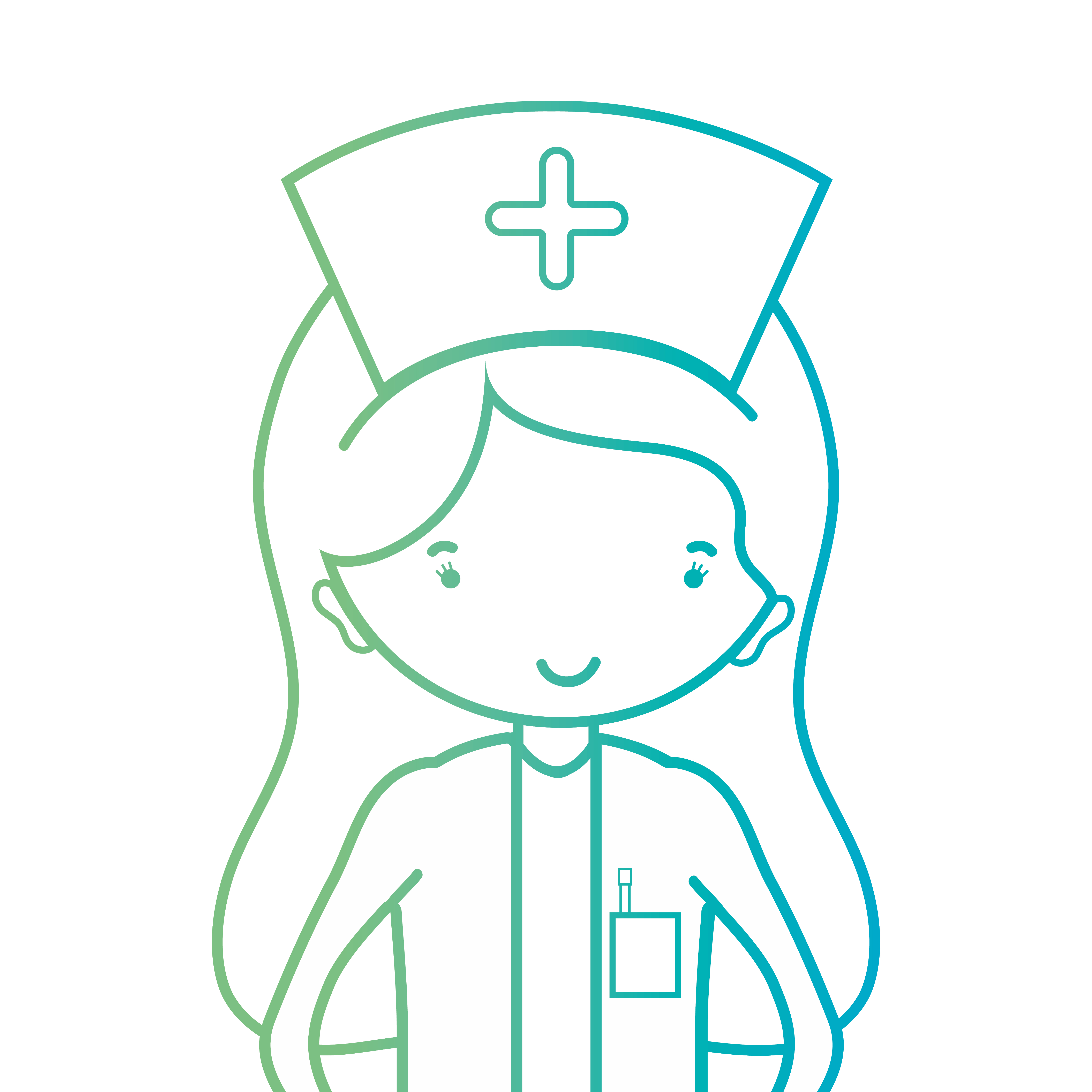 Download line woman nurse with uniform and hairstyle design 655574 ...