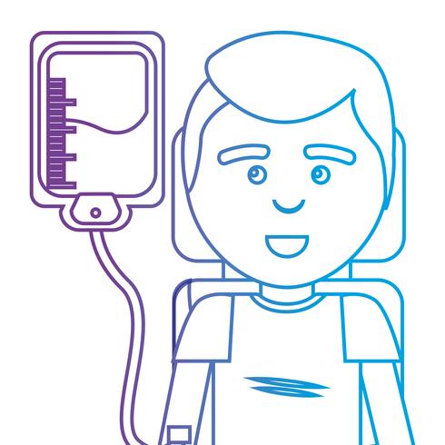 line man with blood donation donor transfusion vector