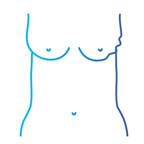 line mother breast cancer sickness and treatment prevention vector