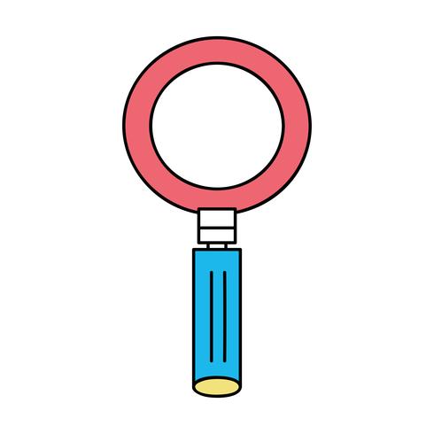 color marginifying glass tool with optical lens vector