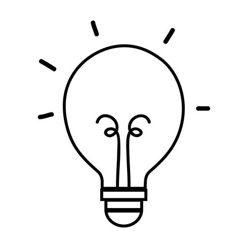 line light bulb energy object icon vector