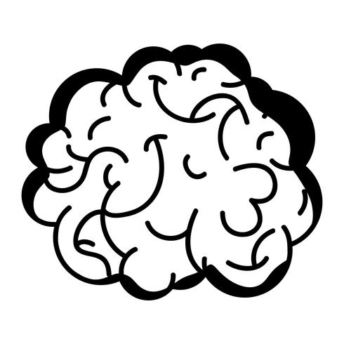 contour human brain anatomy to creative and intellect vector
