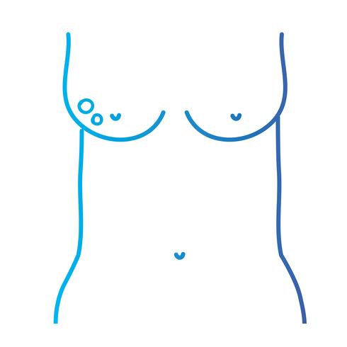 line mother breast cancer sickness and treatment prevention vector