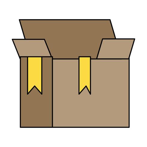 caja paquete objeto abierto diseño vector