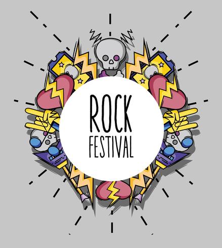 rock music festival event concert vector