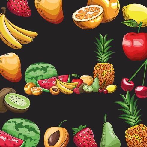 frutas dibujadas a mano vector