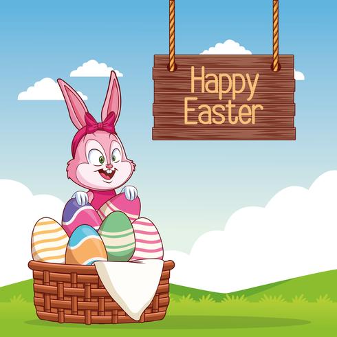 Happy easter card vector