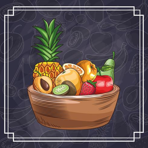 frutas dibujadas a mano vector