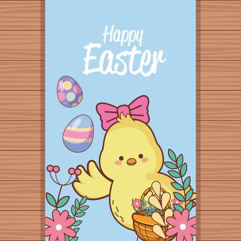 Happy easter day card vector