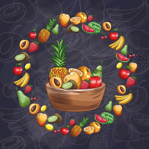 frutas dibujadas a mano vector