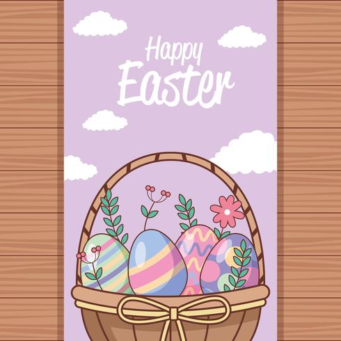 Happy easter day card vector