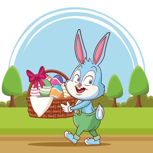 Felices dibujos animados de pascua vector