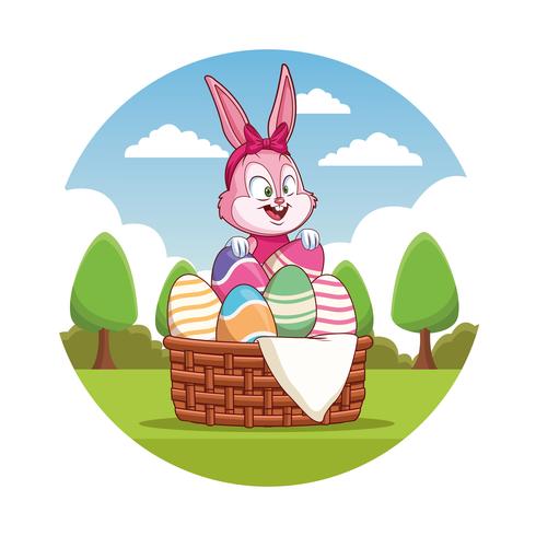 felices dibujos animados de pascua vector