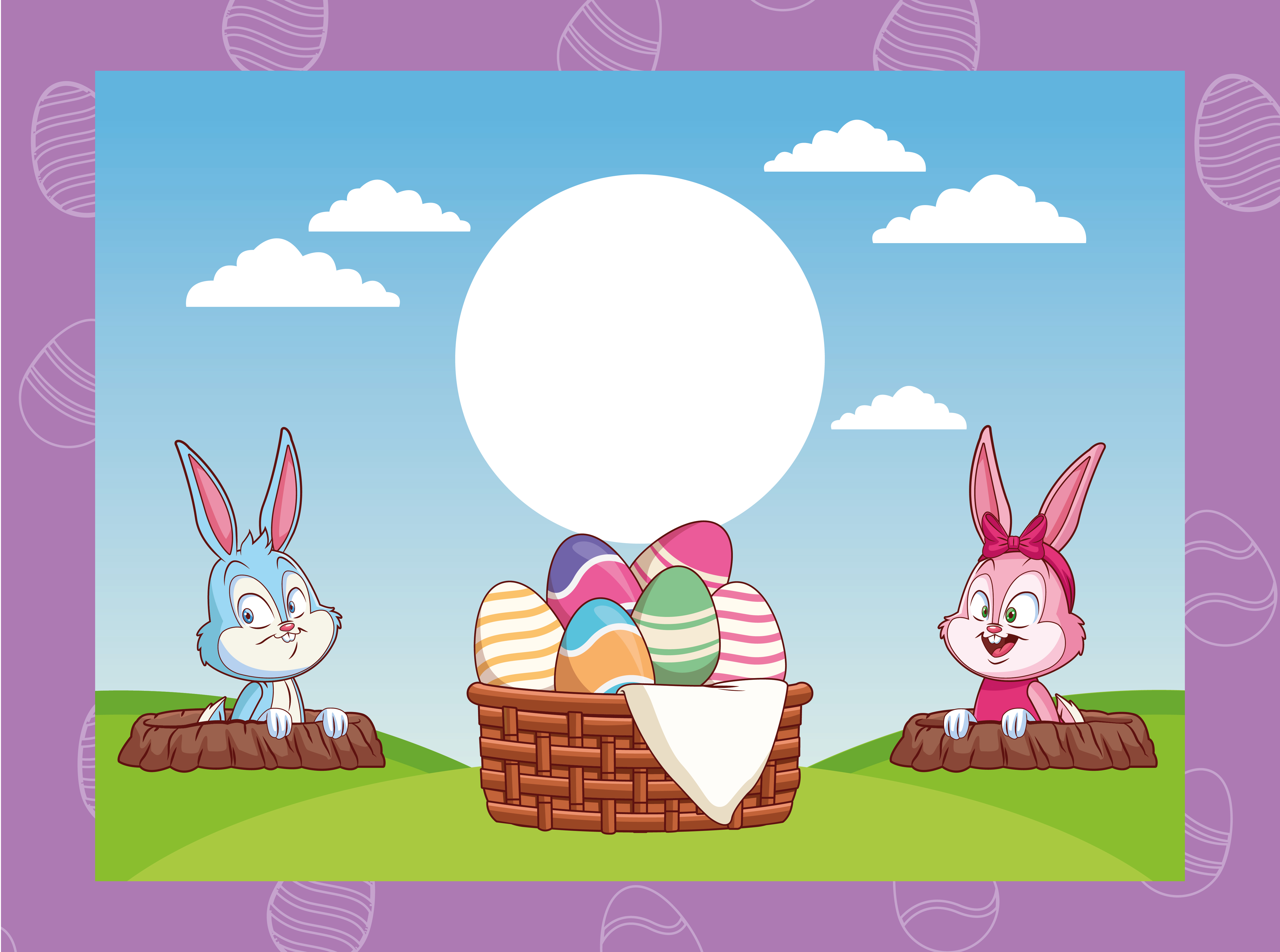 happy easter cartoons 656143 Vector Art at Vecteezy