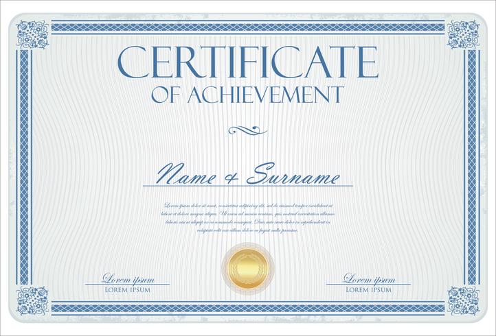 Certificate or diploma retro vintage template vector