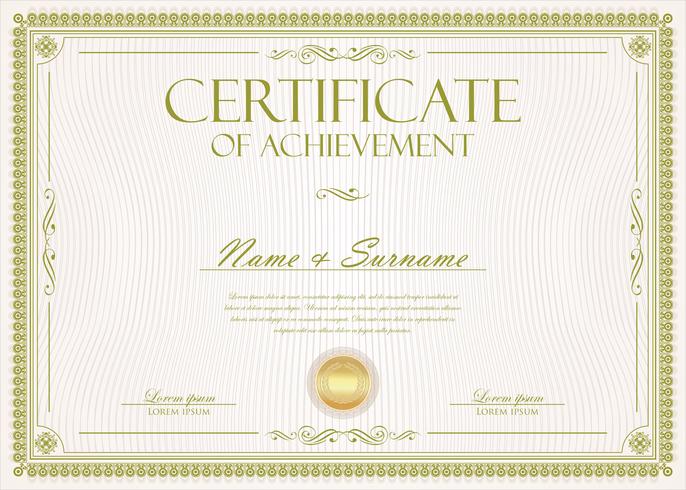 Certificate or diploma retro vintage template vector