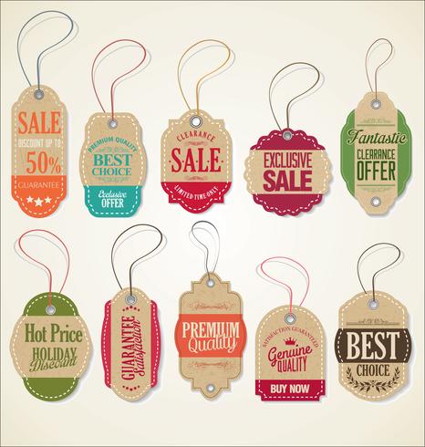 Price tag retro vintage collection vector illustration 