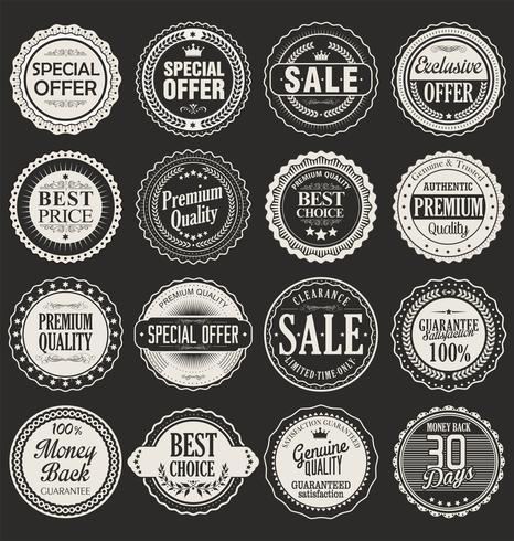 Retro vintage badges and labels collection vector