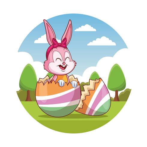 felices dibujos animados de pascua vector