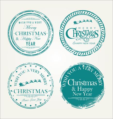 Merry Christmas grunge rubber stamp vector