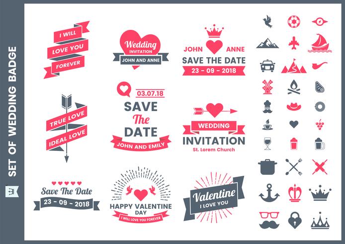 Wedding Retro Vector for banner