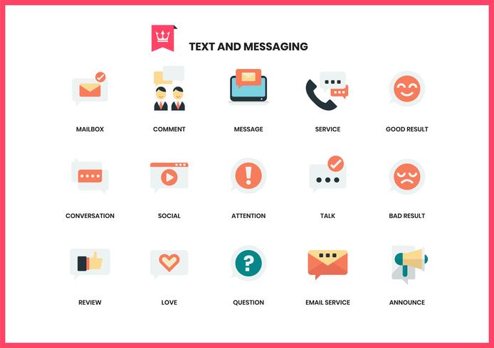 Text icons set for business vector